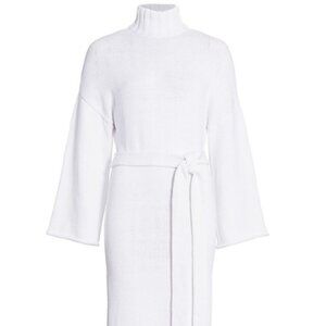 STAUD Chalet Turtleneck Midi Sweater Dress, Small, Ivory